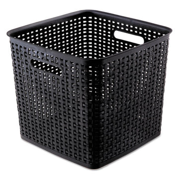 Advantus Plastic Weave Bin, Extra Large, 12.5" X 12.5" X 11.13", Black, 2-pack freeshipping - TVN Wholesale